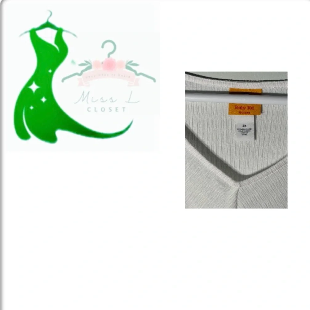 Ruby Rd. Cream Tie-Front Blouse - Picture 3 of 4